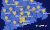 echarts大连市庄河市geoJson地图水滴状气泡图代码演示